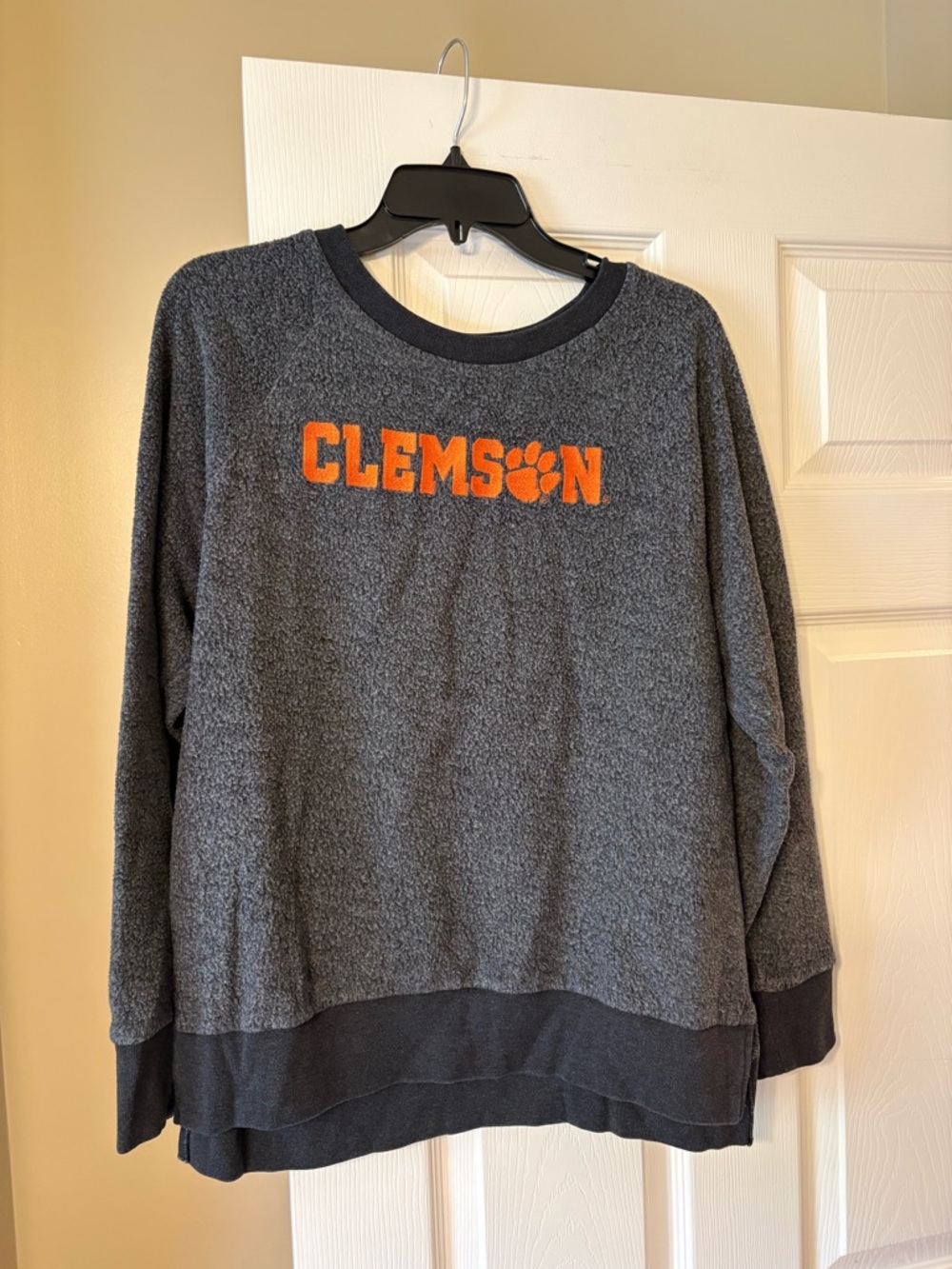 PINK Victoria's Secret Gray Clemson Pullover Sweatshirt with Orange Logo